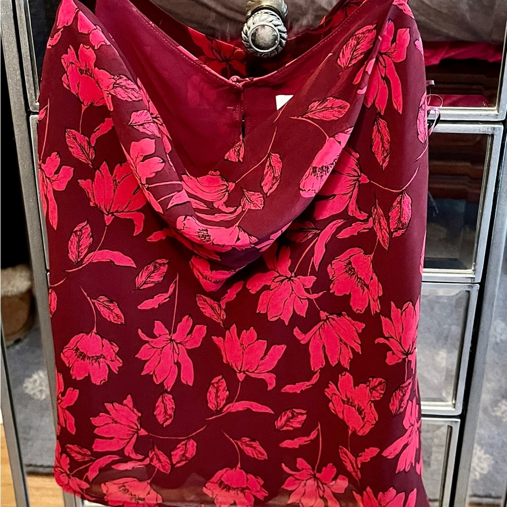 ASTR Red Multi Floral Camisole Top
